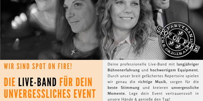 Hochzeitsmusik - Besetzung (mögl. Instrumente): weibliche Hauptstimme - Deutschland - SPOT ON FIRE