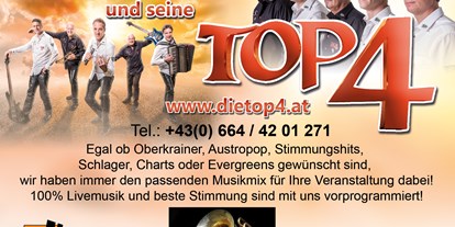 Hochzeitsmusik - Musikrichtungen: Alternative - Kapfenberg - Christian Strommer & Top 4